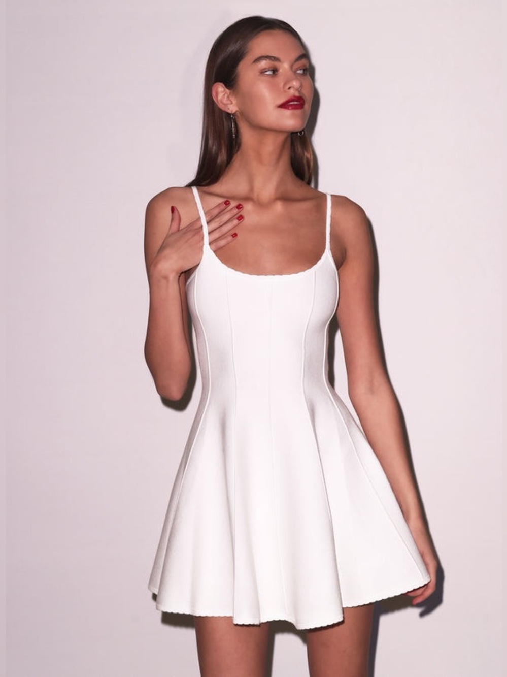 Fleur du Mal Ivory Flared Corset Mini Dress Womens Small New NWT $398